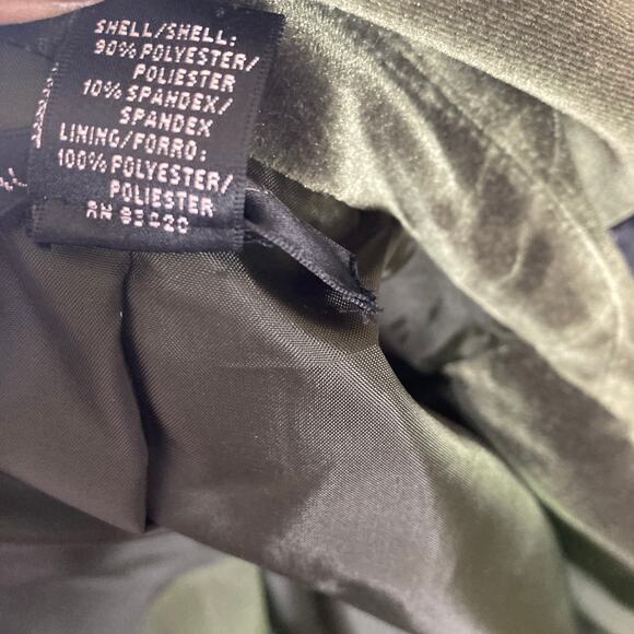August Silk Blazer Womens 6 Velour Forest Green 3 Button - Picture 8 of 14